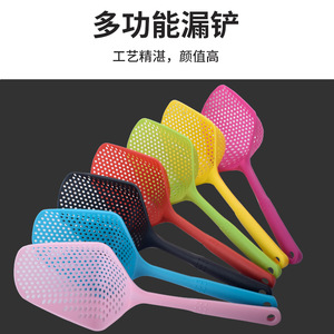Ice Scoop <b>Mesh</b> <b>Strainer</b> Large Plastic Draining Spoon For Noodles One Piece Long Handle Multifunction Kitchen Tool - Product Image 3