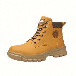 Green Oxford Fabric Safety Sneakers Anti-smash Steel Toe Unisex Puncture-Proof <b>Plastic</b> <b>Mesh</b> Lining Rubber Outsole Winter Shoes - Product Image 1