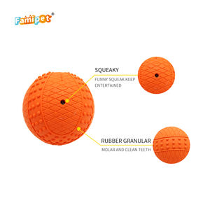 Famipet Custom עמיד קשה טבעי Tpr גומי לחיות מחמד ללעוס חורק צעצועי כלב כדור צעצועים - Product Image 4