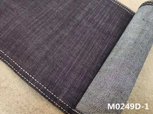 M0249D-1 lourd <span class=keywords><strong>TR</strong></span> Crosshatch Slub 12.7oz Denim Jeans tissu teint pour la couleur bleu foncé superbe - Product Image 5