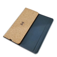 Chargeur sans fil pliable en liège écologique, support de charge rapide sans fil portable 15W avec tapis de souris pour les voyages et le bureau