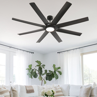Ventilateur de plafond LED 72 pouces pour salon et chambre, 8 pales ABS, réversible BLDC, 6 vitesses, 3 CCT, télécommande sans fil, intensité variable