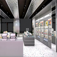 10-YHeS008 MZI Design de magasin de maquillage écologique avec éclairage LED et dimensions personnalisables pour l'ameublement de présentation de cosmétiques