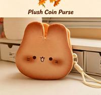 Ensemble de peluches lapin mignon 'Toast Croustillant' Kawaii, comprenant un oreiller lapin 'Toast Brûlé', une poupée et un porte-monnaie, jouet en peluche ultra doux, cadeau