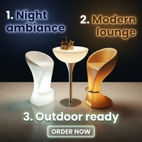 Table de bar LED 106 cm rechargeable 16 couleurs pour pub, vente en gros, logo personnalisé, batterie intégrée