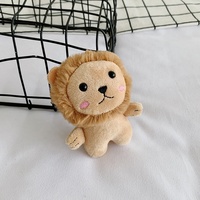 Porte-clés d'animaux doux et doux, personnalisé, en peluche, Design doux, mignon, dessin animé 3D, lion, nouveau