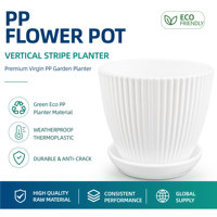 Pot de fleurs circulaire moderne en PP avec trous de drainage, durable, capacité de 0,93 L, pour la maison, le bureau, le sol, la terrasse, idéal pour les plantes succulentes