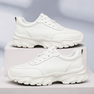 Couple's Lift Casual <b>Sneakers</b> for <b>Men</b> 4-6-8cm Height Increasing White <b>Black</b> Hidden Heels Lightweight Breathable Elevator Shoes - Product Image 2