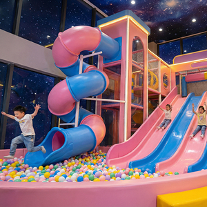 Parque Infantil Comercial con Temática Espacial, Toboganes Grandes de Plástico, Juegos Interactivos, Zona de Juegos Interior para Niños - Product Image 1