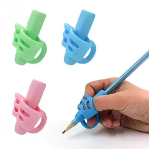 ด้ามจับซิลิโคนสำหรับเขียนของเด็ก,ปากกาช่วยการเรียนรู้สำหรับเด็กปากกาช่วยจับเด็กอุปกรณ์เสริมแก้ไขท่าทางการเขียน