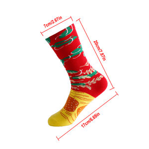 कस्टम उच्च गुणवत्ता वाला अद्वितीय भोजन उपहार बॉक्स मोजे रंगीन वयस्क मोजे अद्वितीय बर्गर गर्म कुत्ते टोकोस पॉपकॉर्न मोजे - Product Image 6