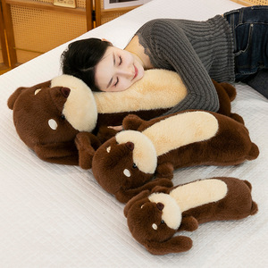 Peluche <span class=keywords><strong>Teckel</strong></span>, Jouet en Peluche Chien Long Vintage, Super Doux, Coussin Cylindrique Décoratif pour Chambre et Canapé - Product Image 2