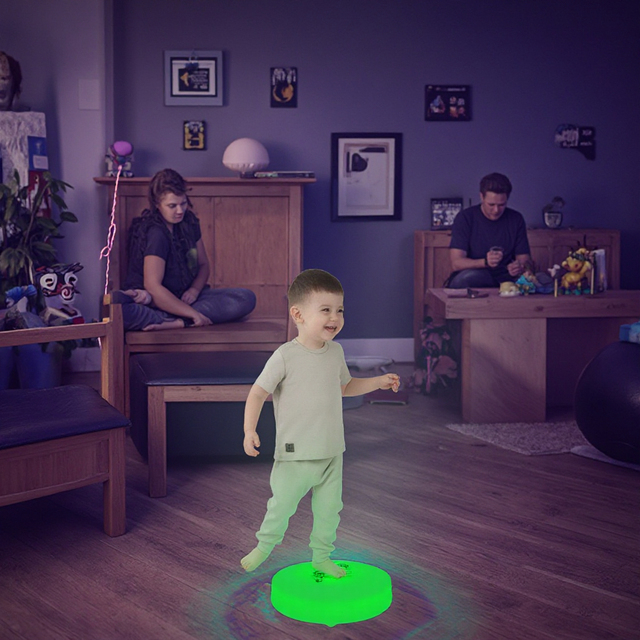 Interactive LED Dance Floor Tile 30x30cm Kids Game Room Active Play Pressure Sensitive Music Sync RGB Color Changing IP66