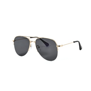 Lunettes <span class=keywords><strong>de</strong></span> soleil pour enfants, demi-monture en métal, style pilote, <span class=keywords><strong>protection</strong></span> UV pour garçons et filles - Product Image 4