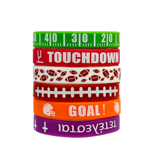 Cheap Custom Logo Sport Wristband Rugby Silicone Wristband American Football Rubber Bracelet