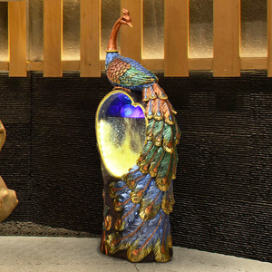 Fuente de Agua Decorativa con Diseño de Pavo Real Estilo Chino, con Retroiluminación, Decoración de Piso para Interiores, Regalo para el Hogar - Product Image 2