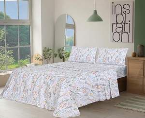 100% Cotton <strong>Sheets</strong> Queen Size Set 4 Pieces Soft Breathable <strong>Percale</strong> Weave Bedding Deep Pocket 16"Durable Perfect Floral Bed <strong>Sheet</strong> - Product Image 2