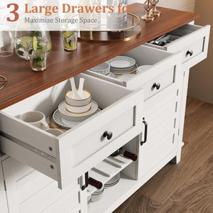 Mueble de Almacenamiento para Vinos Estilo Granja, Mueble de Bar <span class=keywords><strong>con</strong></span> Puerta Corredera Tipo Granero para Comedor - Product Image 2