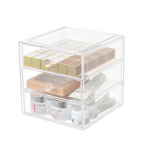 CAI YA-Organizador de Cosméticos Multifuncional, Cajón de Tres Capas, Caja de Almacenamiento Rectangular, a Prueba de Polvo, Mesa de Almacenamiento de Maquillaje - Product Image 3