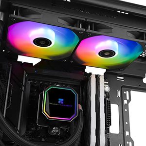 เทอร์มาลไรท์แบบแข็งปริซึม240สีดำ ARGB AIO CPU คูลเลอร์พร้อมพัดลม PWM ขนาด120มม. คู่สำหรับ AM5แอมป์ AM4คอมพิวเตอร์เกม LGA1700 Intel - Product Image 6