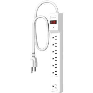 Multiprise ETL certifiée PLUGTUL HT-H61A2 490J avec protection contre les surtensions, 7 prises (6+1 transformateur), 15A 125V, câble de 1,5-25 pieds - Product Image 2