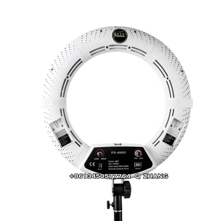 Yidoblo Customized FS-480II LED Circle Ring Light 18inch led Video light stand Kit 48W 4800lm BI-COLOR Ring Fill Light CRI 95RA