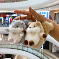 Porte-clés en peluche créatifs en forme d'écureuil gourmand, décorations de sac à dos, poupées, jouets exquis pour enfants, cadeaux - Vente chaude