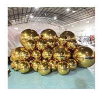 Décoration d'événement géante Sphère flottante en PVC Miroir Ballon Disco Boule miroir gonflable brillante