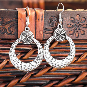 Bohemian Geometric Jewelry <b>Set</b> Alloy Antique <b>Silver</b> Plated <b>Necklace</b> And Earrings Women's Party Fashion - Product Image 2