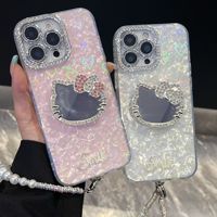 Nouveau luxe paillettes 3D goutte à goutte colle étincelant diamant gemme galvanoplastie amour miroir coque de téléphone pour iPhone 16 15 14 13 12 11 couverture