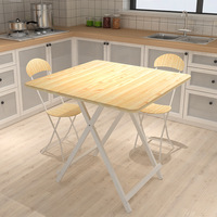 Vente chaude Nouvellement Conception Concise Petit Appartement Quatre Pieds En Bois En Métal Pliant Salle À Manger Bar Ensemble De Table