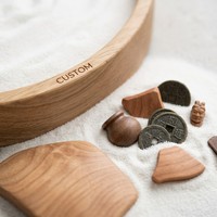 Plateau d'exploration archéologique en bois Montessori personnalisé avec cartes de guidage, boîte cadeau, OEM, jouet éducatif sensoriel naturel