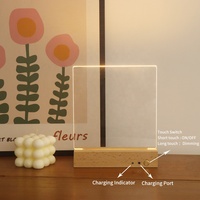 Kit de lampe à batterie rechargeable LED, stylo pour réécrire, tableau acrylique, veilleuse LED, cadeau LED DIY, tableau de message 3D vide, petit tableau de table