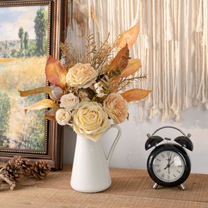 CallaFloral Ramo de Rosas Artificiales, Flores Mixtas, Estilo Retro, Decoración de Boda, Arreglo para Colgar en la Pared del Hogar - Product Image 1