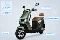 Moto électrique étanche au lithium CKD SKD Streetbikes 10 pouces, fabriquée au Shandong, 1200-1500W 48-72V