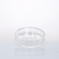 Porte-savon en verre transparent rond et plat personnalisé en usine, plateau porte-savon de salle de bain, verrerie personnalisée avec contour et logo couleur sur mesure