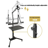 HadiyahBeautyTattoo Workstation Console multifonctionnelle Double support avec lampe Plateau de tatouage Chariot Hauteur réglable
