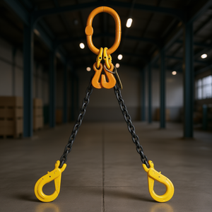 Colgadores de Cadena PDC2 de 2 Patas, Cadena Negra con Ganchos Amarillos para Aplicaciones de Elevación - Product Image 3