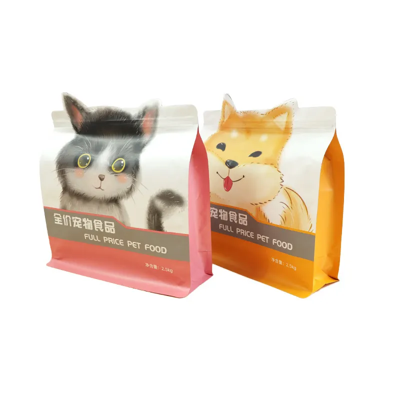 Pet Food Plastic Bag Cat Litter Stand Up Pouch Seal Flat Custom Biodegradable Dog Food Bag