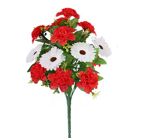 Bouquet de 18 roses artificielles pour cimetière, fleurs commémoratives pour cimetière, décoration de pierres tombales - Product Image 6