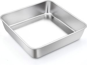 Plaque de cuisson carrée en acier inoxydable MIXWARES, réutilisable, pour rôtir et faire des gâteaux - Product Image 1