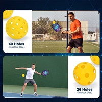 Balles de pickleball de haute qualité, légères, portables, en matériau PE, approuvées par l'USAPA, 26/40 trous, pour l'entraînement en salle, le divertissement, les enfants