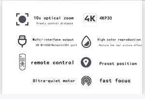 Caméra de conférence <span class=keywords><strong>4K</strong></span> <span class=keywords><strong>Full</strong></span> <span class=keywords><strong>HD</strong></span> 10x pour l'éducation et la diffusion en direct avec support mural manuel - Product Image 3