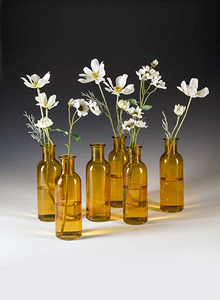 Jarrones de brotes pequeños para decoración del hogar, juego de jarrones de cristal ámbar para centros de mesa, centros de mesa florales para bodas, venta al por mayor - Product Image 4