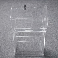 Distributeur de billets de tombola en acrylique Tambour de tombola moderne en acrylique avec support Boîte transparente pour billet de tombola