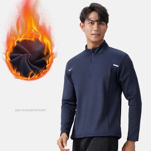 Survêtements d'hiver légers pour hommes avec fermeture éclair logo personnalisé vestes de sport coupe-vent en polaire pour les exercices en plein air hauts de jogging - Product Image 3