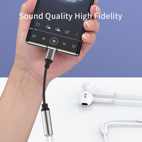 Convertisseur de prise audio DAC en nylon tressé Adaptateur audio numérique en métal de type C vers adaptateur USB-C/auxiliaire de 3.5mm