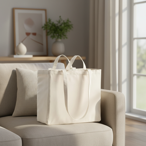 Bolsas de mano recicladas de lona de Color sólido al por mayor impresas Bolsas de tela Bolsas de mano de algodón con logotipo impreso personalizado Bolsas de compras - Product Image 4