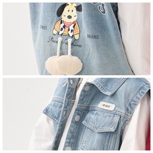 Gilet en jean <span class=keywords><strong>sans</strong></span> <span class=keywords><strong>manches</strong></span> pour garçons MZJ, veste décontractée boutonnée pour enfants avec poches, vêtement d'extérieur printemps-automne - Product Image 4