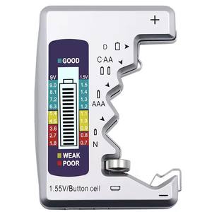 فاحص رقمي للبطارية بشاشة عرض LCD AA/AAA/9V/1.5V فاحص سعة بطارية خلية العملة مزود بحامل تحليل أداة تشخيصية - Product Image 1